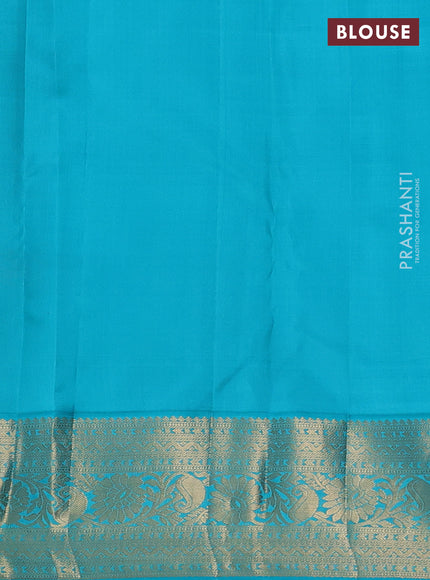Pure kanchipuram silk saree wine shade and teal green with allover zari woven brocade weaves and zari woven border