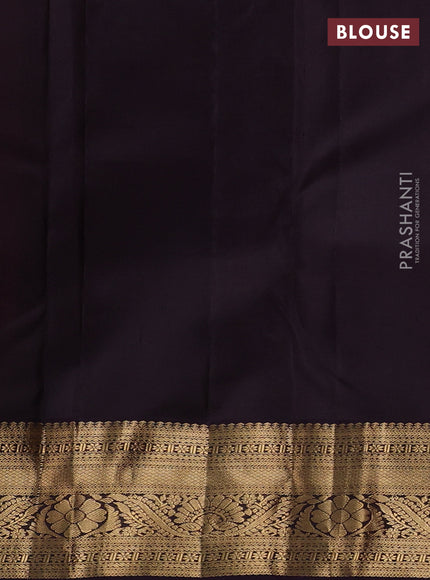 Pure kanchipuram silk saree pink shade and deep wine with allover zari woven brocade weaves and zari woven korvai border