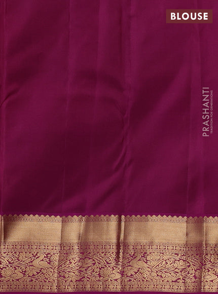 Pure kanchipuram silk saree peach pink and magenta pink with allover zari woven brocade weaves and rich zari woven border