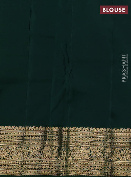 Pure kanchipuram silk saree pink and green with allover zari woven brocade weaves and zari woven border