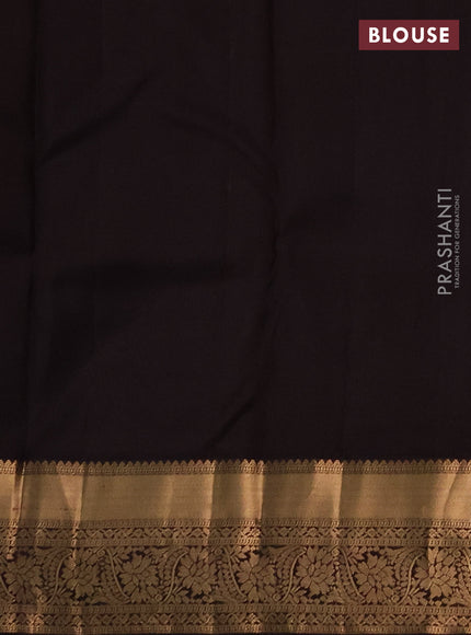 Pure kanchipuram silk saree pink and coffee brown with allover zari woven brocade weaves and rich zari woven korvai border