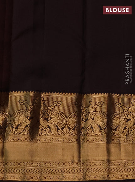 Pure kanchipuram silk saree red and deep wine with allover zari woven brocade weaves and long rich zari woven korvai border
