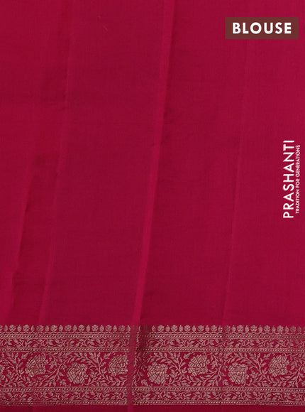 Chiniya silk saree peacock blue and pink with allover thread & zari woven buttas and woven border