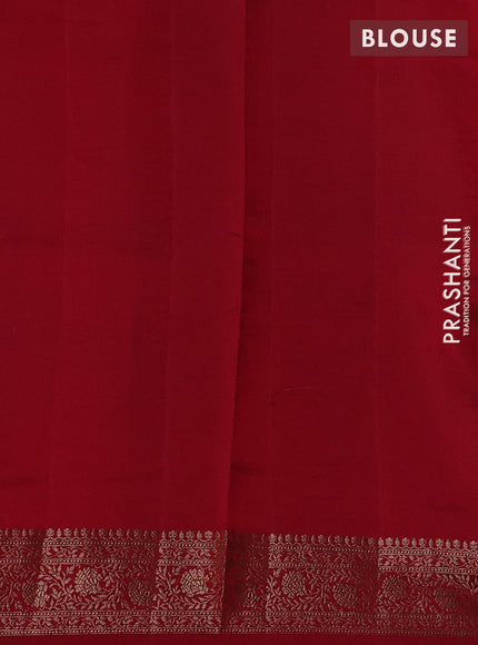 Chiniya silk saree peacock blue and maroon with allover thread & zari woven buttas and woven border