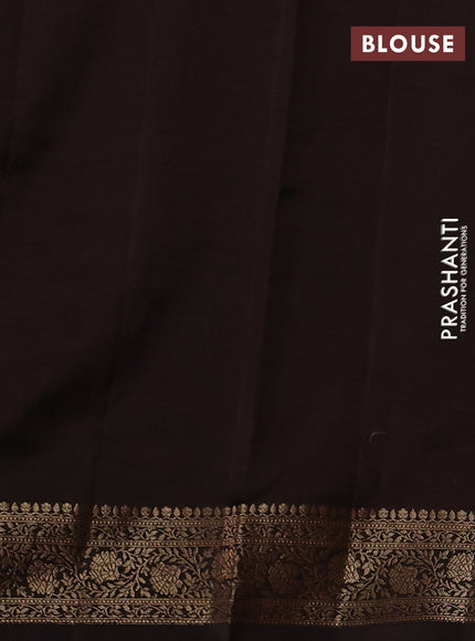 Chiniya silk saree rust shade and coffee brown with allover thread & zari woven buttas and woven border
