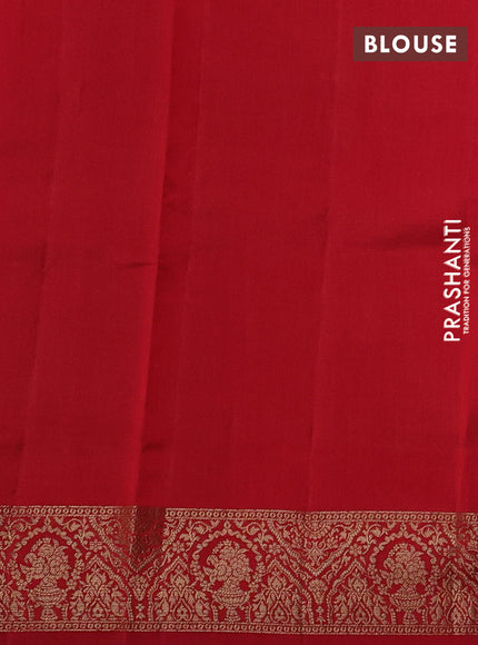 Chiniya silk saree peacock blue and maroon with allover geomatric zari weaves and woven border