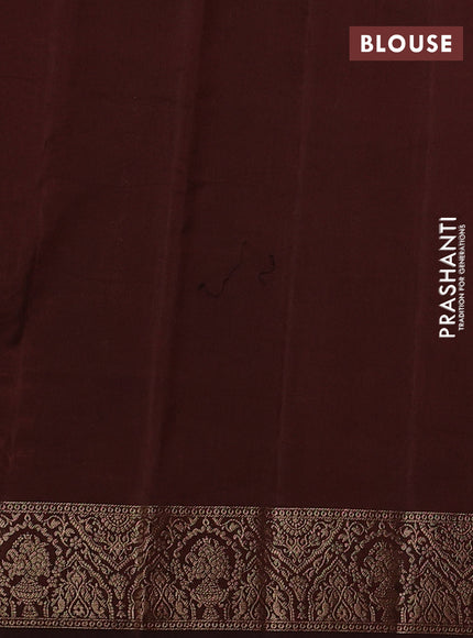 Chiniya silk saree orange and coffee brown with allover geomatric zari weaves and woven border