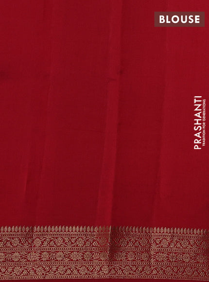 Chiniya silk saree navy blue and maroon with allover thread & zari woven buttas and woven border