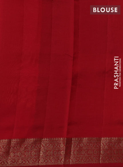 Chiniya silk saree mustard yellow and maroon with allover thread & zari woven buttas and woven border