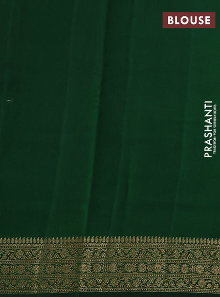 Chiniya silk saree deep purple and bottle green with allover thread & zari woven buttas and woven border