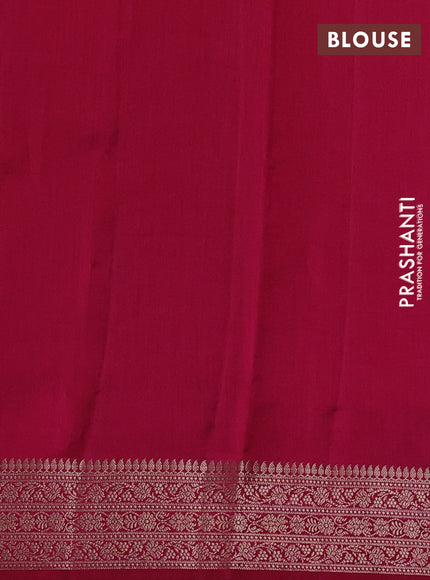 Chiniya silk saree peacock blue and maroon with allover thread & zari woven buttas and woven border