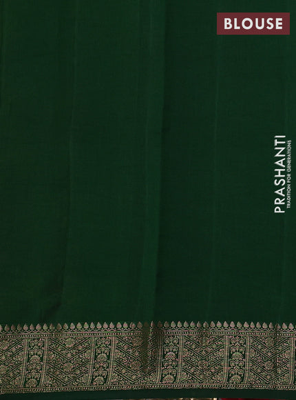 Chiniya silk saree maroon and bottle green with allover thread & zari woven buttas and woven border