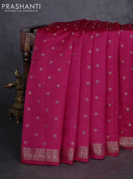Chiniya silk saree pink with allover thread & zari woven buttas and zari woven border