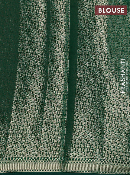 Chiniya silk saree green with allover thread & zari woven buttas and zari woven border