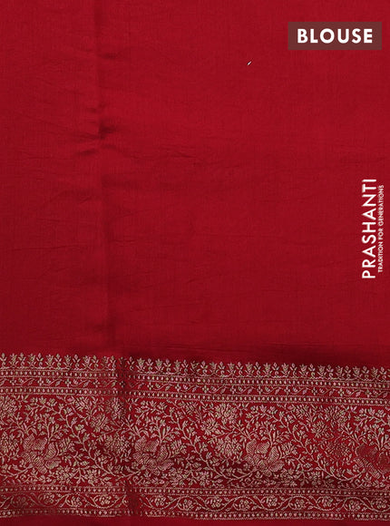 Chiniya silk saree mango yellow and maroon with allover thread & zari woven buttas and woven border