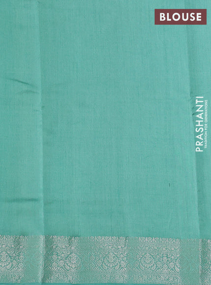 Chiniya silk saree teal blue with allover thread & zari woven buttas and woven border