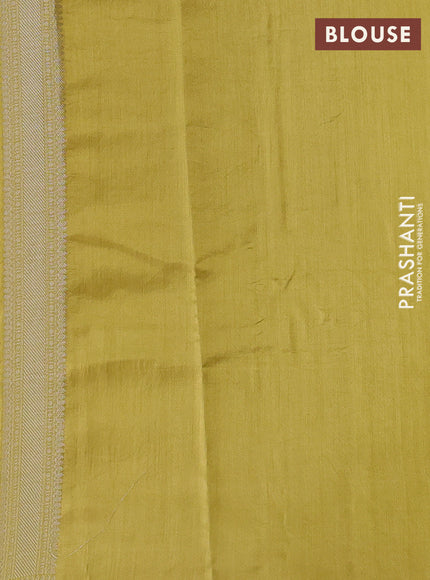 Chiniya silk saree pista green with allover thread & zari woven buttas and woven border