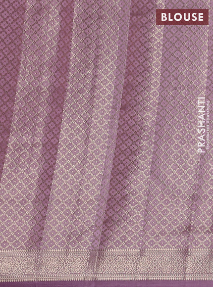 Chiniya silk saree pastel purple with allover thread & zari woevn buttas and zari woven border