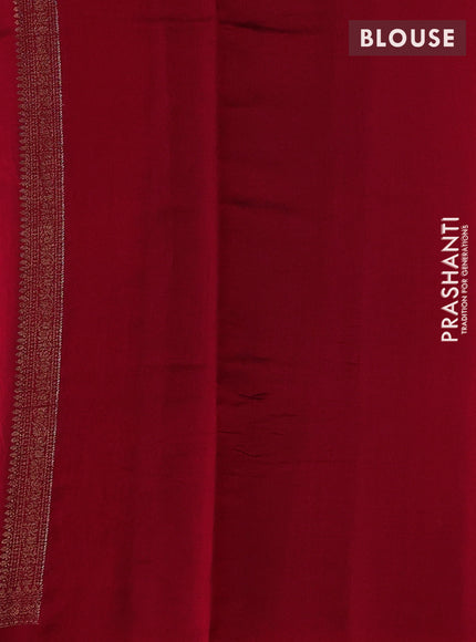 Chiniya silk saree maroon with allover thread & zari brocade weaves and rettapet woven border