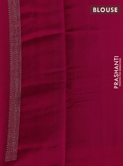 Chiniya silk saree wine shade with allover thread & zari brocade weaves and rettapet woven border