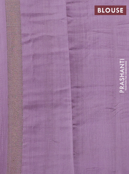 Chiniya silk saree pastel purple with allover thread & zari brocade pattern and woven border