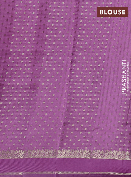 Chiniya silk saree lavender with zari woven buttas and rettapet zari woven border