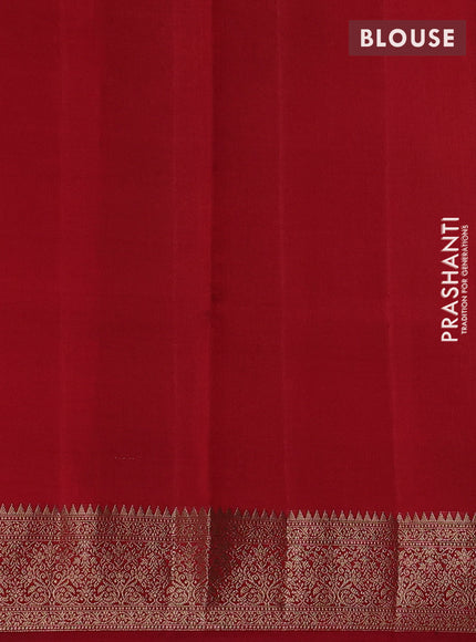 Chiniya silk saree coffee brown and maroon with allover thread & zari woven buttas and woven border