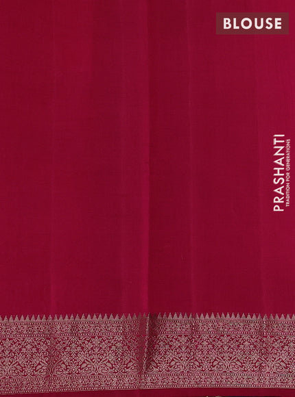 Chiniya silk saree peacock blue and magenta pink with allover thread & zari woven buttas and woven border