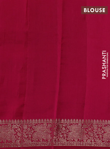 Chiniya silk saree navy blue and magenta pink with allover thread & zari woven buttas and woven border