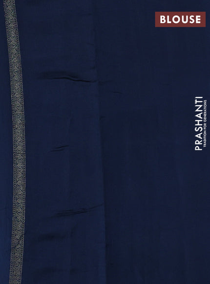 Chiniya silk saree peacock green with allover thread & zari brocade pattern and woven border