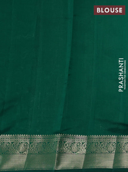 Chiniya silk saree green with allover thread & zari woven buttas and woven border