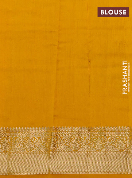 Chiniya silk saree mango yellow with allover thread & zari woven buttas and woven border