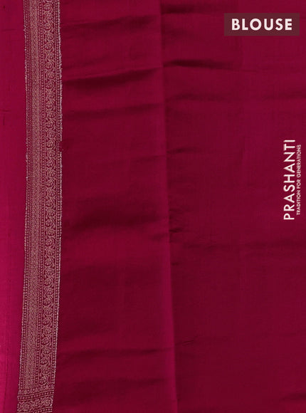 Chiniya silk saree pink with allover thread & zari brocade pattern and woven butta border