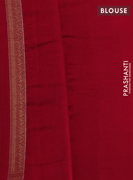Chiniya silk saree maroon with allover thread & zari brocade pattern and woven butta border