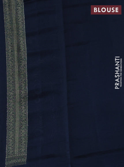 Chiniya silk saree peacock green with allover thread & zari brocade pattern and woven butta border