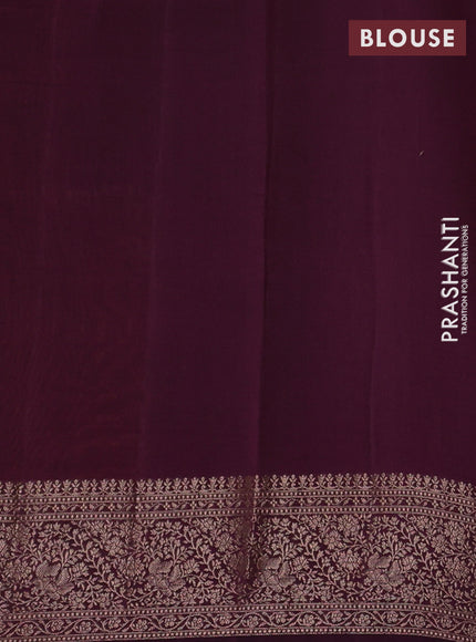 Chiniya silk saree rust shade and deep wine with allover thread & zari woven buttas and woven border