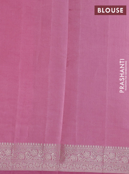 Chiniya silk saree mauve pink with allover thread & zari woven buttas and woven border