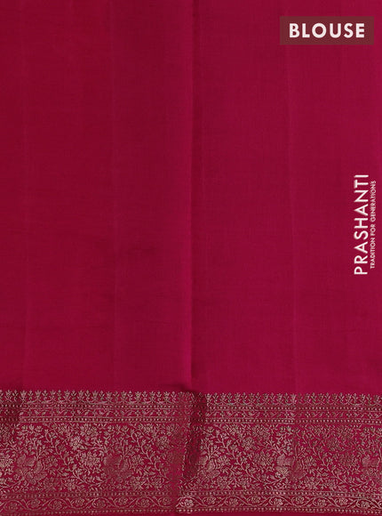 Chiniya silk saree peacock blue and magenta pink with allover thread & zari woven buttas and woven border