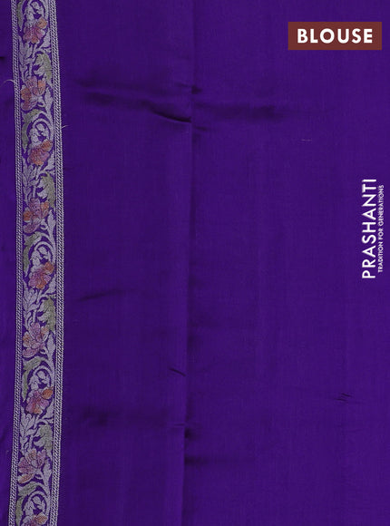 Chiniya silk saree violet with allover thread & zari woven buttas and woven border