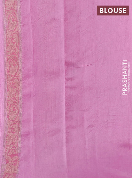 Chiniya silk saree light pink and peach pink with allover thread & zari woven buttas and woven border