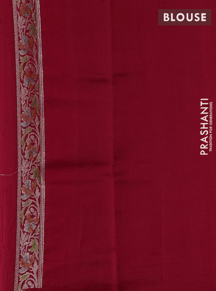 Chiniya silk saree maroon with allover thread & zari woven buttas and woven border
