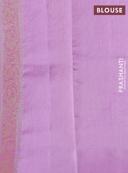 Chiniya silk saree lavender and peach pink with allover thread & zari woven buttas and woven border