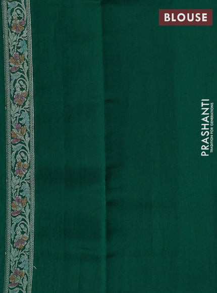 Chiniya silk saree green with allover thread & zari woven buttas and woven border