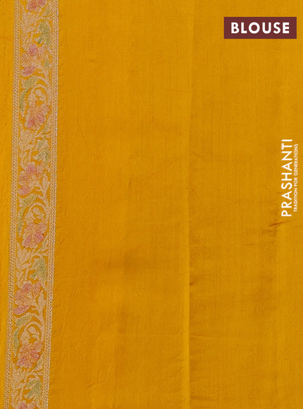 Chiniya silk saree mustard yellow with allover thread & zari woven buttas and woven border