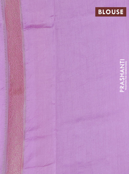 Chiniya silk saree lavender and pink with allover thread & zari weaves and zari woven border