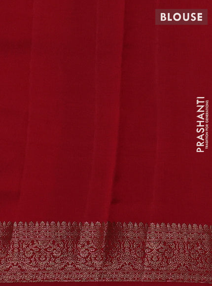 Chiniya silk saree bottle green and maroon with allover thread & zari weaves and woven border
