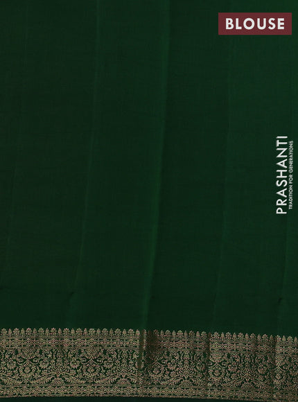Chiniya silk saree maroon and bottle green with allover thread & zari weaves and woven border