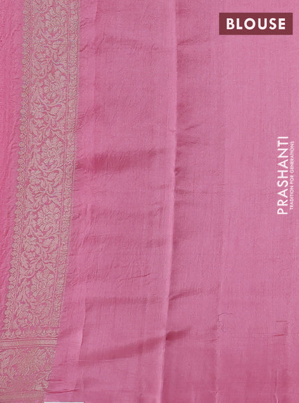 Chiniya silk saree light pink with allover thread & zari weaves and zari woven border