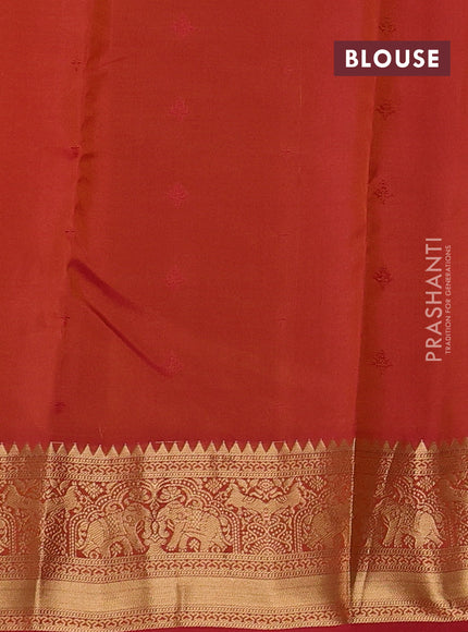 Kanchipuram silk saree mango yellow and pink with allover zari woven 1000 buttas and rich zari woven border