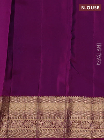 Kanchipuram silk saree blue and purple with allover zari woven 1000 buttas and rich zari woven border